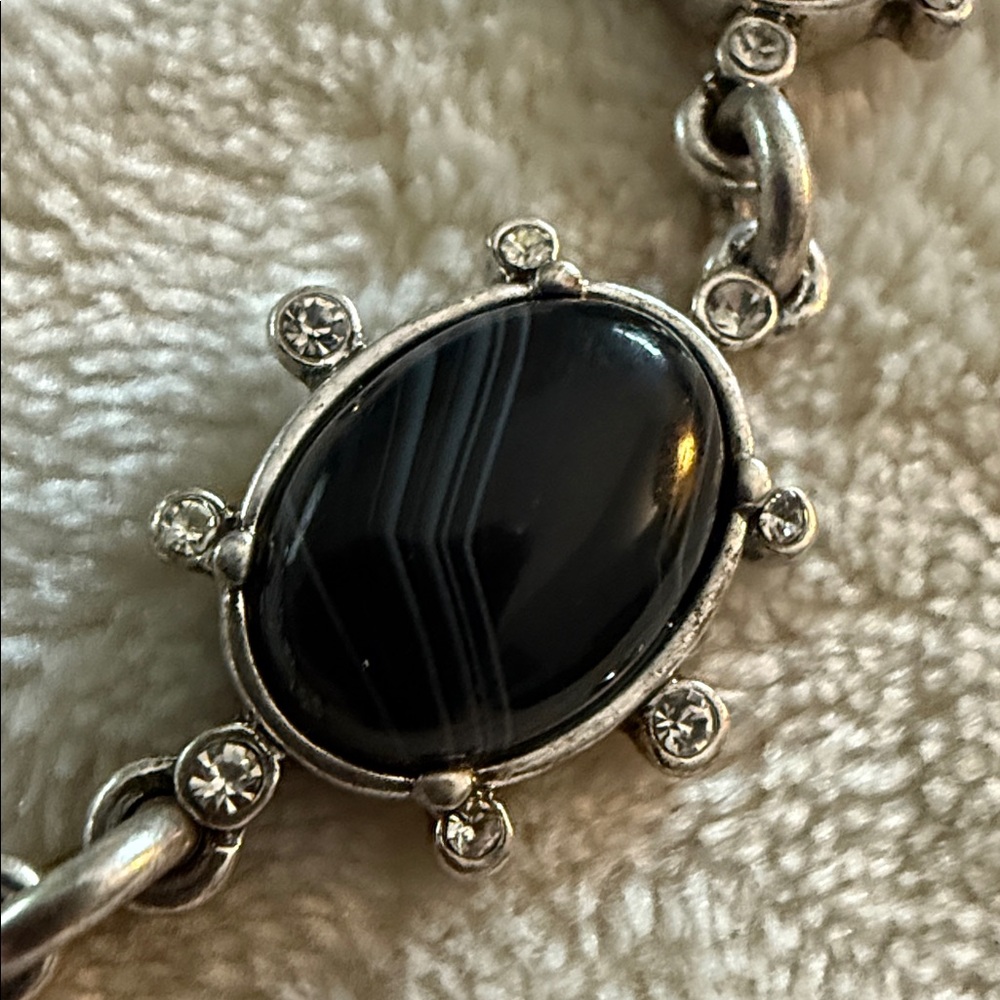 NWT - Lucky Brand Silver Necklace with Black Pendant Set ♠️ - Picture 5 of 9
